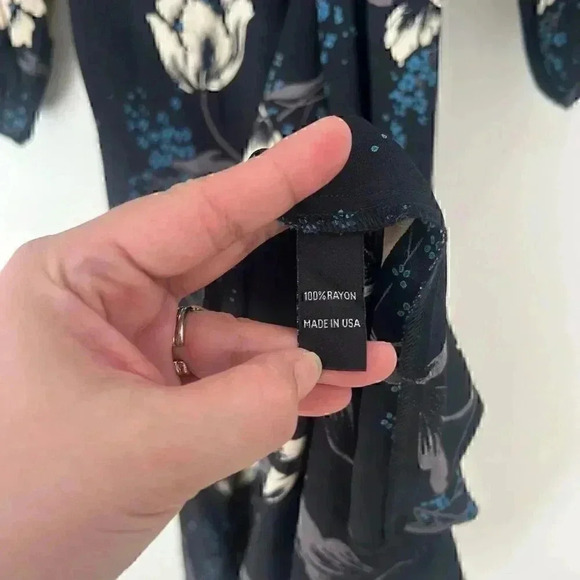 $398 Christy Dawn The Bergen Wrap Maxi Dress Womens Small Blue Floral Flowy - Picture 11 of 12